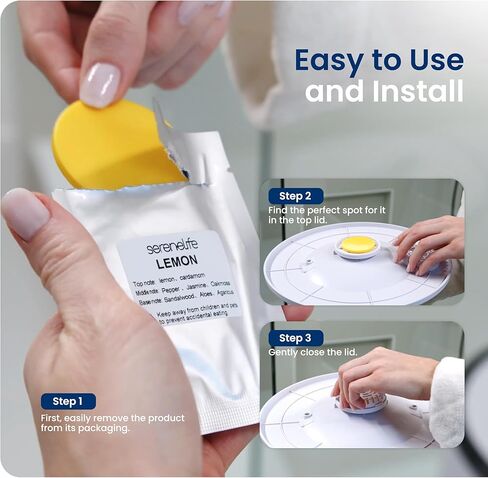 SereneLife Fragrance Disc 15pcs Lemon Scented Fragrance Disc, Suitable for Towel Warmer Buckets Convenient Size Fits in Most Air Freshener Holders Fresh Aroma Stays for 30 to 60 Days in Saudi Arabia