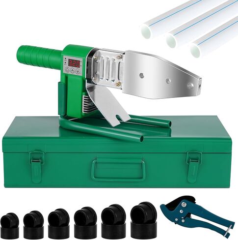 JIAWANSHUN Plastic Water Pipe Welder 110V Plastic pipe welding tool PP/PP-R/PE/PP-C Pipe Welding Machine with 0.79/0.98/1.26/1.57/1.97/2.46in Die Head (M63) in Saudi Arabia
