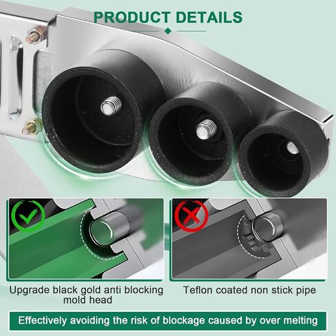 JIAWANSHUN Plastic Water Pipe Welder 110V Plastic pipe welding tool PP/PP-R/PE/PP-C Pipe Welding Machine with 0.79/0.98/1.26/1.57/1.97/2.46in Die Head (M63) in Saudi Arabia