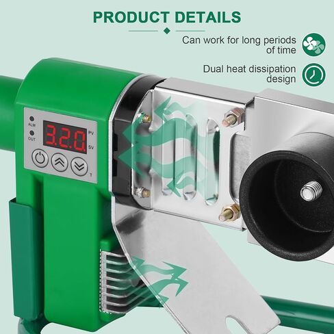 JIAWANSHUN Plastic Water Pipe Welder 110V Plastic pipe welding tool PP/PP-R/PE/PP-C Pipe Welding Machine with 0.79/0.98/1.26/1.57/1.97/2.46in Die Head (M63) in Saudi Arabia