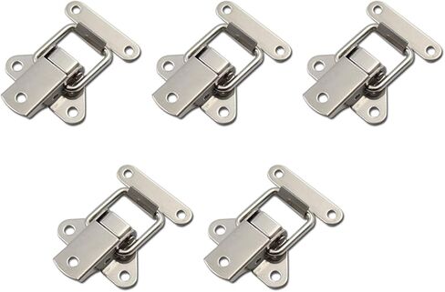 5 قطع بمشبك تبديل مزلاج من الفولاذ المقاوم للصدأ لحقيبة المجوهرات صندوق خشبي مع مسامير (فضي، 40 × 50 مم/1.6 × 2 بوصة) in Kuwait