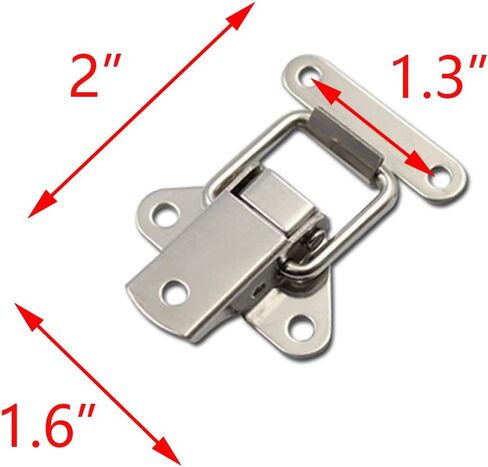 5 قطع بمشبك تبديل مزلاج من الفولاذ المقاوم للصدأ لحقيبة المجوهرات صندوق خشبي مع مسامير (فضي، 40 × 50 مم/1.6 × 2 بوصة) in Kuwait