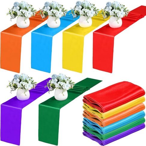 36 قطعة من مفارش طاولة الساتان بألوان متنوعة من Newwiee، مقاس 30.48 سم × 25.4 سم، مفرش طاولة حفلات طويل من الحرير لطاولة حفلات الزفاف وحفلات التخرج وحفلات أعياد الميلاد وحفلات العشاء وديكورات البوفيه in Kuwait
