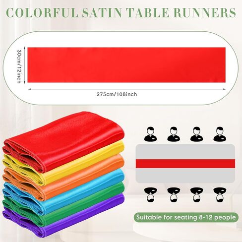 36 قطعة من مفارش طاولة الساتان بألوان متنوعة من Newwiee، مقاس 30.48 سم × 25.4 سم، مفرش طاولة حفلات طويل من الحرير لطاولة حفلات الزفاف وحفلات التخرج وحفلات أعياد الميلاد وحفلات العشاء وديكورات البوفيه in Kuwait