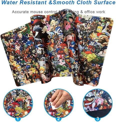 Large Gaming Mouse Pad, Extended XXL Desk Pad & Non-Slip Rubber Mat for Mice and Keyboard with Stitched Edges in Kuwait