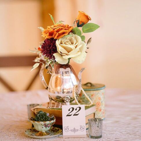 Rinlong 6Pcs Assorted Flower Centerpieces for Wedding Fall Tables Centerpiece Burnt Orange Bridesmaid Bouquets Baby Nursery Shelf Mantel Decor in Saudi Arabia