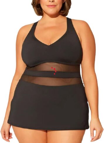 بدلة سباحة نسائية باللون الأزرق من Rod Beattie مقاس كبير بظهر متقاطع in Kuwait