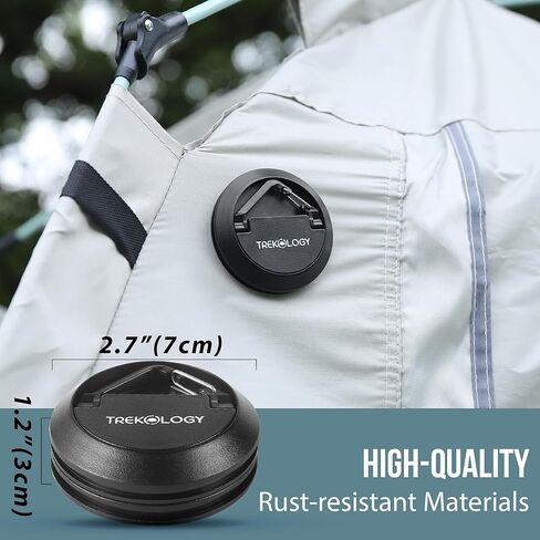 trekology 2 قطعة خطافات مغناطيسية قوية للتخييم - مجموعة خطافات مغناطيسية خارجية، خطافات مغناطيسية سوداء لتعليق الفوانيس والخيام والعتاد والمزيد - خطافات مغناطيسية متعددة الاستخدامات للمغامرات الخارجية in Kuwait