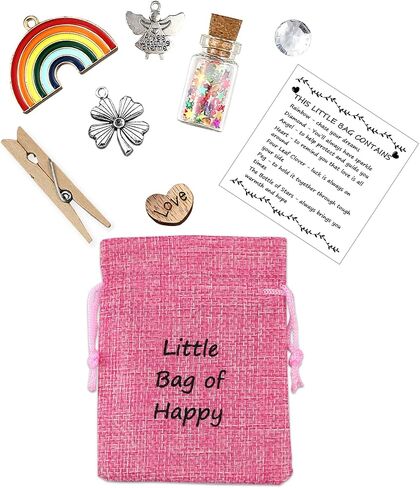 Happy bag with Card gift bag Thoughtful keepsake for friends family Classmates and Lovers Positive gifts (Pink) in Saudi Arabia