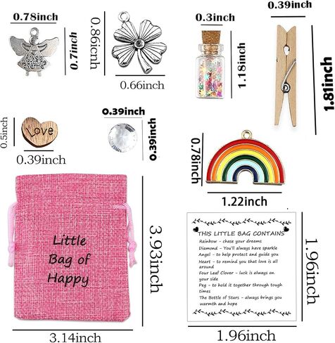 Happy bag with Card gift bag Thoughtful keepsake for friends family Classmates and Lovers Positive gifts (Pink) in Saudi Arabia
