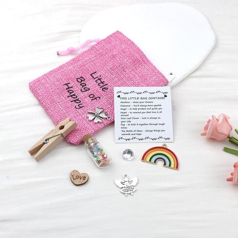 Happy bag with Card gift bag Thoughtful keepsake for friends family Classmates and Lovers Positive gifts (Pink) in Saudi Arabia
