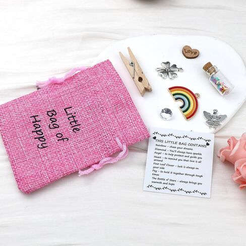 Happy bag with Card gift bag Thoughtful keepsake for friends family Classmates and Lovers Positive gifts (Pink) in Saudi Arabia
