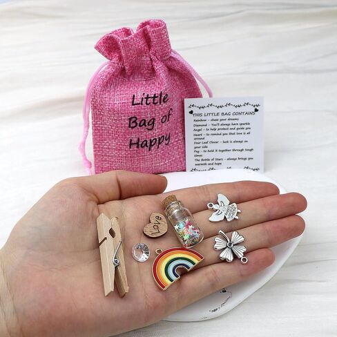 Happy bag with Card gift bag Thoughtful keepsake for friends family Classmates and Lovers Positive gifts (Pink) in Saudi Arabia