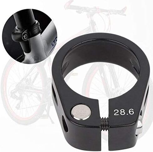 Aluminum Alloy Seat Post Clamp, 28.6mm Quick Release Bicycle Seatpost Clamp Bolt Type Exhaust Down Pipe Seatpost Seat Post Clamp For Bike(black) in Saudi Arabia