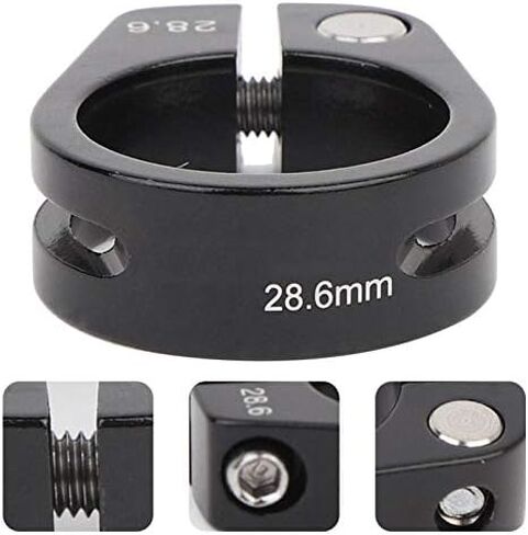 Aluminum Alloy Seat Post Clamp, 28.6mm Quick Release Bicycle Seatpost Clamp Bolt Type Exhaust Down Pipe Seatpost Seat Post Clamp For Bike(black) in Saudi Arabia