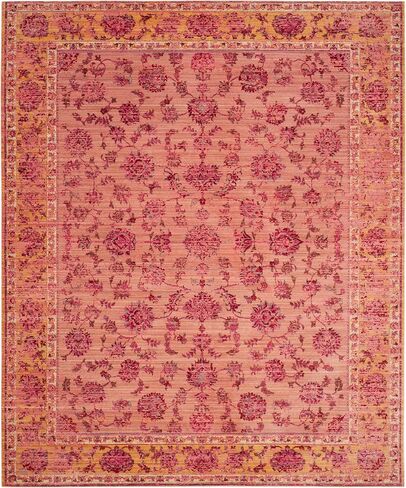 SAFAVIEH Valencia Collection Area Rug - 8' x 10', Pink & Multi, Vintage Boho Chic Distressed Design, Non-Shedding & Easy Care, Ideal for High Traffic Areas in Living Room, Bedroom (VAL113H) in Saudi Arabia