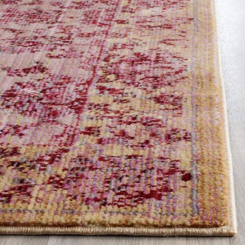 SAFAVIEH Valencia Collection Area Rug - 8' x 10', Pink & Multi, Vintage Boho Chic Distressed Design, Non-Shedding & Easy Care, Ideal for High Traffic Areas in Living Room, Bedroom (VAL113H) in Saudi Arabia
