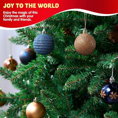 Joiedomi 30 Pcs 2.36'' Christmas Ornaments Assorted Design (Blue&Gold) Christmas Ornaments, Assorted Shatterproof Christmas Ornaments for Holidays,Tree Ornaments in Saudi Arabia