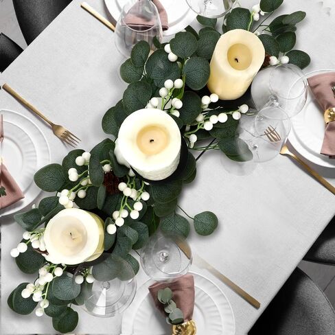 قطعة مركزية للخريف مع 3 حاملات شموع، قطعة مركزية لحصاد الخريف مع أكواز صنوبر صناعية من اليقطين الأبيض، وتوت لطاولة المطبخ، وديكور عيد الشكر in Kuwait