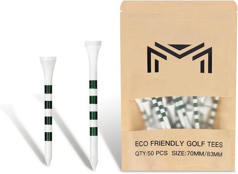 Professional Bamboo Golf Tees 2 3/4 & 3 1/4 Inch | Pack of 50 Golf Tees,Reduce Friction & Side Spin in Saudi Arabia