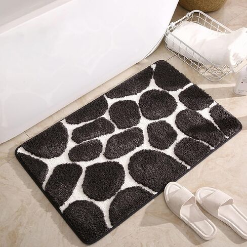 Cobblestone Bathroom Rugs Bath Mat 20 x 32 inch Soft Absorbent Bath Carpet for Bathroom Bedroom Living Room Bathroom Toilet Shower Mats Non-Slip in Saudi Arabia