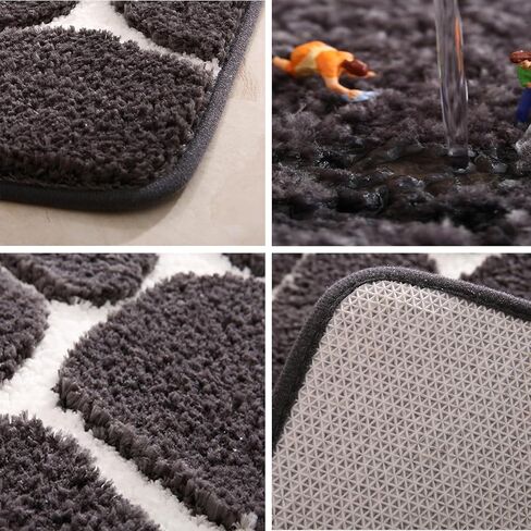 Cobblestone Bathroom Rugs Bath Mat 20 x 32 inch Soft Absorbent Bath Carpet for Bathroom Bedroom Living Room Bathroom Toilet Shower Mats Non-Slip in Saudi Arabia