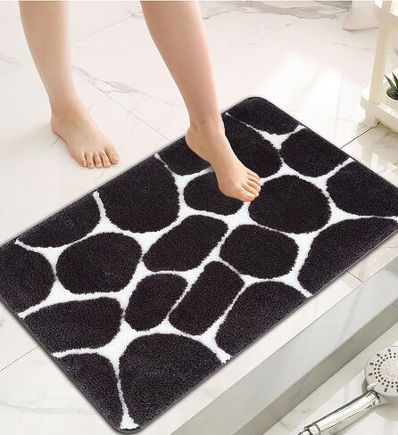 Cobblestone Bathroom Rugs Bath Mat 20 x 32 inch Soft Absorbent Bath Carpet for Bathroom Bedroom Living Room Bathroom Toilet Shower Mats Non-Slip in Saudi Arabia