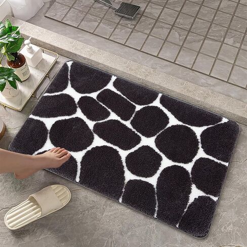 Cobblestone Bathroom Rugs Bath Mat 20 x 32 inch Soft Absorbent Bath Carpet for Bathroom Bedroom Living Room Bathroom Toilet Shower Mats Non-Slip in Saudi Arabia