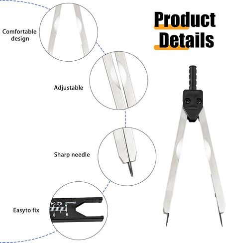 فرجار تخطيط كهربية القلب، أداة قياس فرجار تخطيط القلب مع مسطرة، مقسم صياغة مخطط كهربية القلب من الفولاذ المقاوم للصدأ لقياس مخططات كهربية القلب in Kuwait