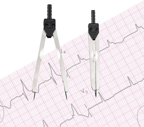 فرجار تخطيط كهربية القلب، أداة قياس فرجار تخطيط القلب مع مسطرة، مقسم صياغة مخطط كهربية القلب من الفولاذ المقاوم للصدأ لقياس مخططات كهربية القلب in Kuwait