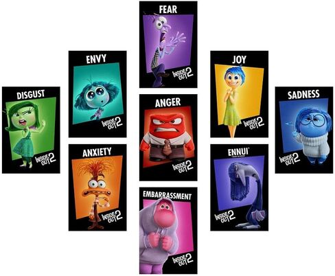 Set of 9 Cartoon Film Inside Out 2 Poster of Room Aesthetic Canvas Wall Art Bedroom Decor Style 08x12inch(20x30cm) in Saudi Arabia