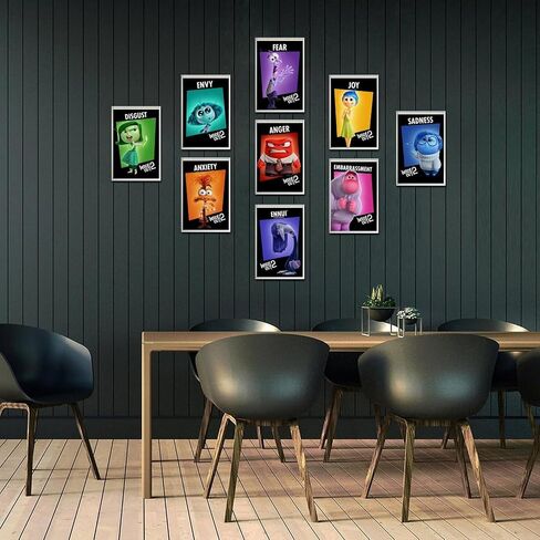 Set of 9 Cartoon Film Inside Out 2 Poster of Room Aesthetic Canvas Wall Art Bedroom Decor Style 08x12inch(20x30cm) in Saudi Arabia