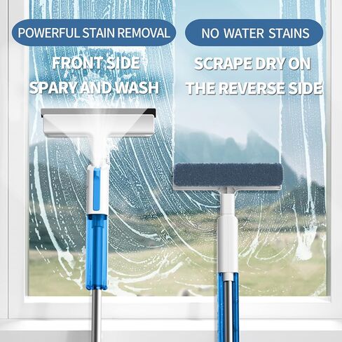 3 in 1 Window Squeegee Cleaner Tool for Shower Glass with Spray, Window Cleaning Squeegee Kit, Window Washing Equipment for Outdoor, Car Window Glass Cleaner in Saudi Arabia