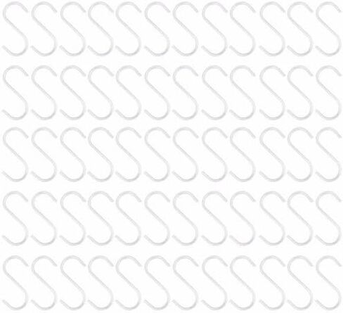 Wideskall® 2" inch Zinc Plated Steel S Shaped Type Utility Hooks Hanging Hooks Chrome (Pack of 60) in Saudi Arabia