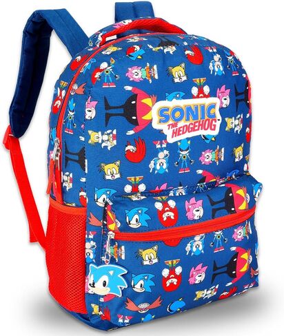 Nintendo Sonic the Hedgehog Backpack Set - Bundle 16" Sonic Backpack Featuring Amy, Tails, Knuckles, Plus Stickers, More | Sonic and Friends Backpack for Boys, Girls, Kids in Saudi Arabia