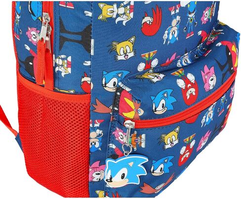 Nintendo Sonic the Hedgehog Backpack Set - Bundle 16" Sonic Backpack Featuring Amy, Tails, Knuckles, Plus Stickers, More | Sonic and Friends Backpack for Boys, Girls, Kids in Saudi Arabia