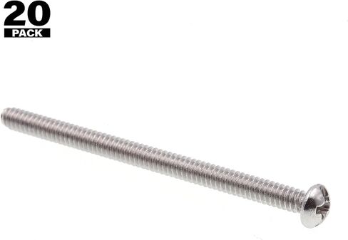 برغي آلة Prime-Line 9003381، رأس مستدير، مجموعة مشقوقة/فيليبس، #6-32 × 2 بوصة، فولاذ مقاوم للصدأ درجة 18-8، عبوة من 100 قطعة in Saudi Arabia