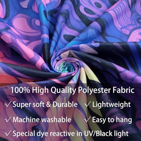 SparkLia Blacklight Horror Skull Tapestry، مجردة هيكل عظمي ملون يضحك الوحش الأشعة فوق البنفسجية رد الفعل متوهجة المفروشات هالوين الزينة الجدار شنقا لغرفة النوم، غرفة المعيشة - 59.1 "× 80" in Kuwait