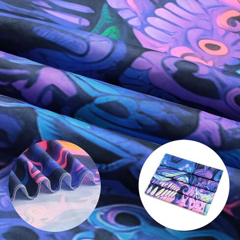 SparkLia Blacklight Horror Skull Tapestry، مجردة هيكل عظمي ملون يضحك الوحش الأشعة فوق البنفسجية رد الفعل متوهجة المفروشات هالوين الزينة الجدار شنقا لغرفة النوم، غرفة المعيشة - 59.1 "× 80" in Kuwait