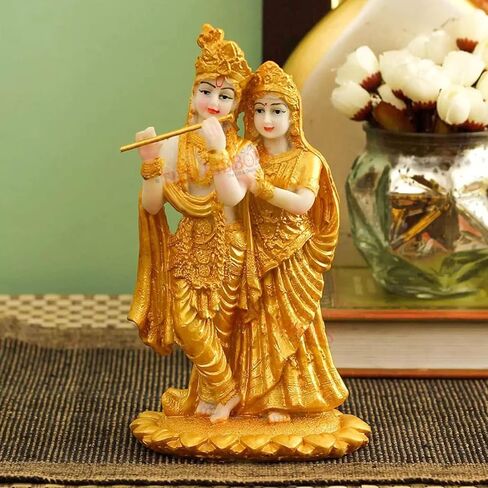 TIED RIBBONS Lord Radha Krishna Statue Indian God Idols for Pooja, Mandir, Temple | Resin, 7.5 Inch| Radha Krishna Hindu God and Goddess Idol | Diwali Gifts in Saudi Arabia