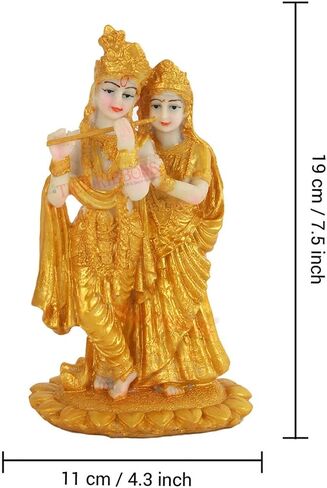 TIED RIBBONS Lord Radha Krishna Statue Indian God Idols for Pooja, Mandir, Temple | Resin, 7.5 Inch| Radha Krishna Hindu God and Goddess Idol | Diwali Gifts in Saudi Arabia