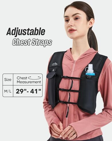 Running Vest for Women Men, Touchscreen Phone Pocket | 500ml Soft Flask, Lightweight Hydration Vest, Adjustable Fit, US Patent, Reflective Strip, for Marathon, Hiking, Cycling in Saudi Arabia