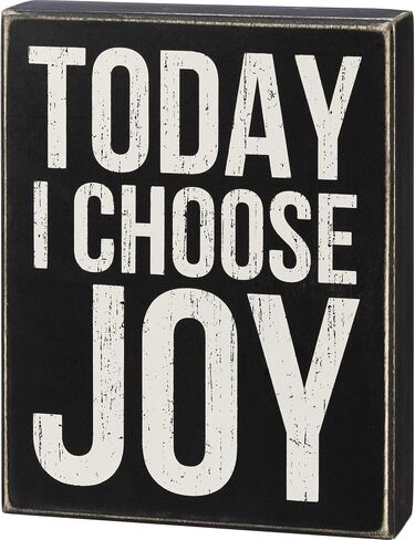 Primitives من Kathy 108895، علامة Today I Choose Joy Box Sign، ارتفاع 9 بوصات، خشبية in Saudi Arabia