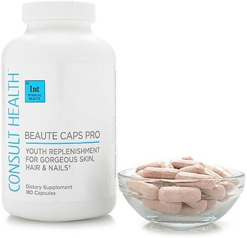 Consult Health Beaute Caps PRO - يدعم صحة الشعر والبشرة والأظافر - البيوتين 10.500 ميكروغرام - مركب البرتقال الأحمر - الكولاجين - دعم عالي الفعالية - فيتامين C وD - معادن - 30 يومًا - 60 كبسولة in Kuwait