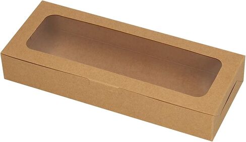 20 Pack Bakery Boxes with Window Small 9.8x4x1.5 inch for Sugar Cookie, Chocolate Covered Strawberry, Cake, Candy, Tart, Pie (White) in Saudi Arabia