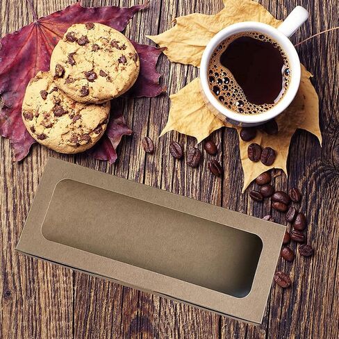 20 Pack Bakery Boxes with Window Small 9.8x4x1.5 inch for Sugar Cookie, Chocolate Covered Strawberry, Cake, Candy, Tart, Pie (White) in Saudi Arabia