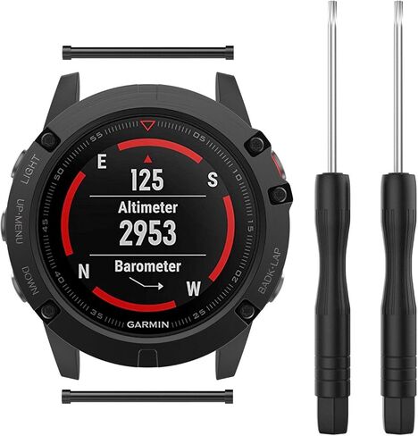 دبابيس ربط عروة حزام الساعة مناسبة لملحق Garmin Forerunner 235، براغي بديلة معدنية 15 مم مع أداة إزالة مفكات لـ Garmin Forerunner 735XT/230/620/630 in Kuwait