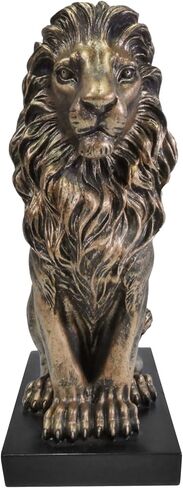SIMON'S SHOP Lion Statue Resin Lion Decoration for Home Office Bedroom Study Handmade Collectible Lion Figurines Bronze Lion Sculpture Gift in Kuwait