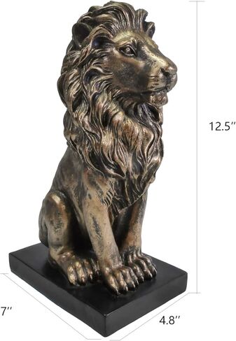 SIMON'S SHOP Lion Statue Resin Lion Decoration for Home Office Bedroom Study Handmade Collectible Lion Figurines Bronze Lion Sculpture Gift in Kuwait