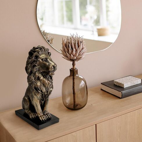 SIMON'S SHOP Lion Statue Resin Lion Decoration for Home Office Bedroom Study Handmade Collectible Lion Figurines Bronze Lion Sculpture Gift in Kuwait